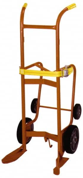 Wesco Industrial Products - 1,000 Lb Load Capacity, 55 Gal Drum Hand Truck - 23-3/4" Wide x 57-1/2" High, 4 Wheels - Benchmark Tooling