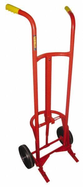 Wesco Industrial Products - 1,000 Lb Load Capacity, 55 Gal Drum Hand Truck - 23-3/4" Wide x 60" High, 2 Wheels - Benchmark Tooling