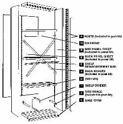 Edsal - 18" High, Open Shelving Shelf Divider - 24" Deep, Use with Edsal Industrial Shelving - Benchmark Tooling