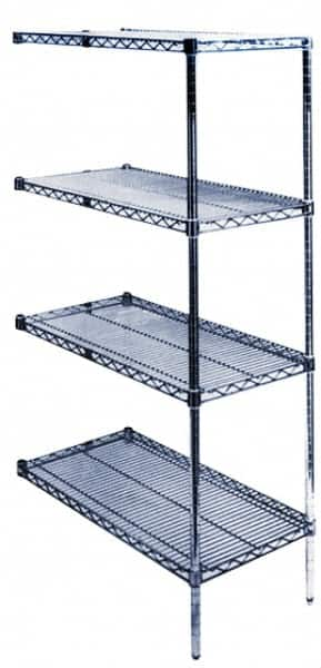 Value Collection - 4 Shelf Wire Shelving Unit - 60" Wide x 24" Deep x 63" High, - Benchmark Tooling