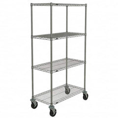 Metro - 600 Lb Capacity 4 Shelf Mobile Wire Shelving Unit - Add-On Unit - Benchmark Tooling