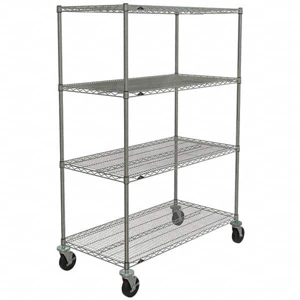 Metro - 600 Lb Capacity 4 Shelf Mobile Wire Shelving Unit - Add-On Unit - Benchmark Tooling