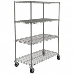 Metro - 600 Lb Capacity 4 Shelf Mobile Wire Shelving Unit - Add-On Unit - Benchmark Tooling