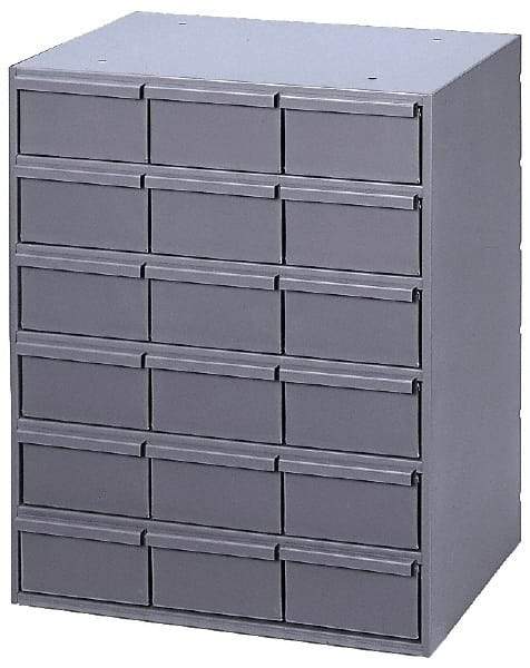 Durham - 18 Drawer, Small Parts Steel Storage Cabinet - 11-5/8" Deep x 17-1/4" Wide x 21-1/4" High - Benchmark Tooling