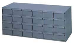 Durham - 24 Drawer, Small Parts Steel Storage Cabinet - 11-5/8" Deep x 33-3/4" Wide x 14-3/8" High - Benchmark Tooling