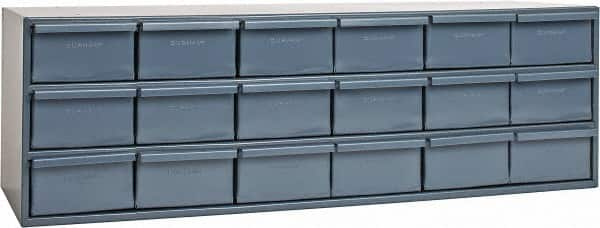 Durham - 18 Drawer, Small Parts Steel Storage Cabinet - 11-5/8" Deep x 33-3/4" Wide x 10-7/8" High - Benchmark Tooling