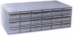 Durham - 18 Drawer, Small Parts Steel Storage Cabinet - 17-1/4" Deep x 33-3/4" Wide x 12-7/8" High - Benchmark Tooling