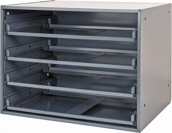 Durham - 4 Drawer, Small Parts Slide Rack Cabinet - 15-3/4" Deep x 20" Wide x 15" High - Benchmark Tooling