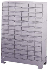 Durham - 72 Bin Bin Shelving Unit with Drawers - 34-1/8 Inch Overall Width x 12-1/4 Inch Overall Depth x 48-1/8 Inch Overall Height, Gray Steel Bins - Benchmark Tooling