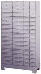 Durham - 96 Bin Bin Shelving Unit with Drawers - 34-1/8 Inch Overall Width x 12-1/4 Inch Overall Depth x 62-1/2 Inch Overall Height, Gray Steel Bins - Benchmark Tooling