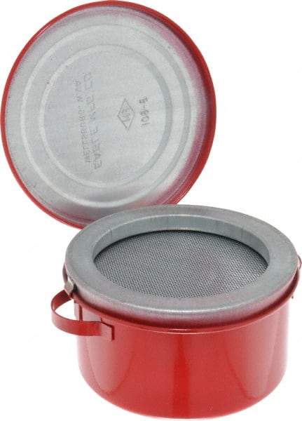 Eagle - 1 Quart Capacity, Coated Steel, Red Bench Can - 3-5/8 Inch High x 6-1/4 Inch Diameter, 2-1/2 Inch Dasher Diameter - Benchmark Tooling