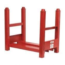 Made in USA - 7,500 Lb Capacity, Orange Stocking Modular Steel Bar Storage Stack - 16" Wide x 23" High - Benchmark Tooling