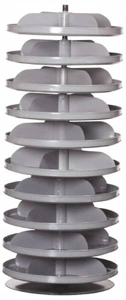 Durham - 34-1/4" High, Steel Rotating Bin Rack - 4 Shelves - Benchmark Tooling