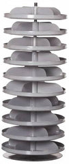 Durham - 34-1/4" High, Steel Rotating Bin Rack - 4 Shelves - Benchmark Tooling