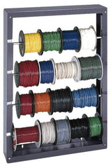 Durham - Gray Wire Spool Rack - 26-1/8" Wide x 37-1/8" High x 6" Deep - Benchmark Tooling