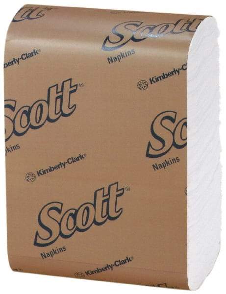 Scott - 8,000 Piece, 7" Long x 12" Wide, Low Fold Dispenser Snack Paper Napkins - 1 Ply - Benchmark Tooling