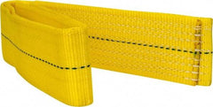 Made in USA - 3' Long x 3" Wide, 6,600 Lb Basket Capacity, 6,600 Lb Vertical Capacity, 1 Ply, Nylon Web Sling - 5,280 Lb Choker Capacity - Benchmark Tooling