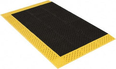 Notrax - 6' Long, Dry/Wet Environment, Anti-Fatigue Matting - Black with Yellow Borders, Vinyl with Vinyl Base, Beveled on 3 Sides - Benchmark Tooling