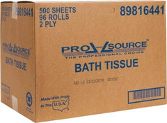 PRO-SOURCE - 150' Roll Length Standard Roll Toilet Tissue - 500 Sheets per Roll, 2 Ply, White, Recycled Fiber - Benchmark Tooling