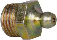 Value Collection - Straight Head Angle, 1/4 NPT Steel Thread-Forming Grease Fitting - 14.29mm Hex - Benchmark Tooling