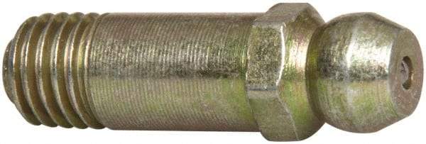 Value Collection - Straight Head Angle, 1/4-28 Steel Standard Grease Fitting - 7.94mm Hex - Benchmark Tooling