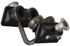 CM - 3 Ton Capacity Low Headroom Ball Bearing Trolley - 4" to 6-1/4" Flange Width, 3-1/2" Wheel Diam, 8" to 18" I-Beam, 10" Min Radius - Benchmark Tooling