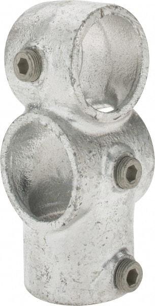 Kee - 1-1/2" Pipe, Socket Tee & Crossover, Malleable Iron Tee & Crossover Pipe Rail Fitting - Galvanized Finish - Benchmark Tooling
