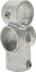 Kee - 2" Pipe, Socket Tee & Crossover, Malleable Iron Tee & Crossover Pipe Rail Fitting - Galvanized Finish - Benchmark Tooling