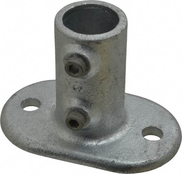 Kee - 1" Pipe, Railing Flange, Malleable Iron Flange Pipe Rail Fitting - Galvanized Finish - Benchmark Tooling