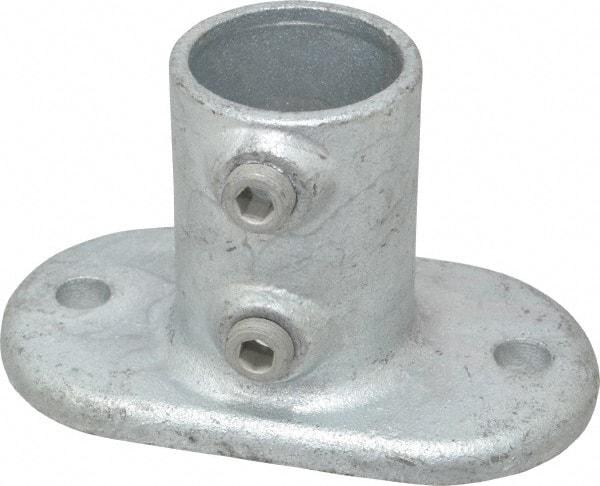 Kee - 1-1/2" Pipe, Railing Flange, Malleable Iron Flange Pipe Rail Fitting - Galvanized Finish - Benchmark Tooling