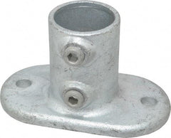 Kee - 1-1/2" Pipe, Railing Flange, Malleable Iron Flange Pipe Rail Fitting - Galvanized Finish - Benchmark Tooling