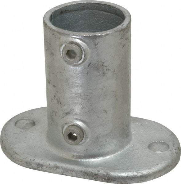 Kee - 2" Pipe, Railing Flange, Malleable Iron Flange Pipe Rail Fitting - Galvanized Finish - Benchmark Tooling