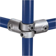 Kee - 1-1/2" Pipe, Adjustable Side Outlet Tee, Malleable Iron Tee Pipe Rail Fitting - Galvanized Finish - Benchmark Tooling