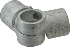 Kee - 1" Pipe, Adjustable Side Outlet Tee, Malleable Iron Tee Pipe Rail Fitting - Galvanized Finish - Benchmark Tooling