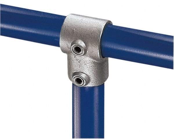 Kee - 3/4" Pipe, Single Socket Tee, Malleable Iron Tee Pipe Rail Fitting - Galvanized Finish - Benchmark Tooling