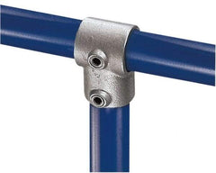 Kee - 3/4" Pipe, Single Socket Tee, Malleable Iron Tee Pipe Rail Fitting - Galvanized Finish - Benchmark Tooling
