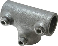 Kee - 3/4" Pipe, 90° Three Socket Tee, Malleable Iron Tee Pipe Rail Fitting - Galvanized Finish - Benchmark Tooling