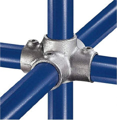 Kee - 1" Pipe, Four Socket Cross, Malleable Iron Cross Pipe Rail Fitting - Galvanized Finish - Benchmark Tooling