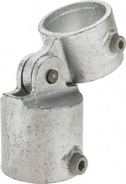 Kee - 2" Pipe, Malleable Iron Swivel Socket Pipe Rail Fitting - Galvanized Finish - Benchmark Tooling