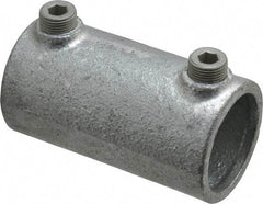 Kee - 1-1/4" Pipe, Malleable Iron Straight Coupling Pipe Rail Fitting - Galvanized Finish - Benchmark Tooling