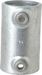 Kee - 1-1/2" Pipe, Malleable Iron Straight Coupling Pipe Rail Fitting - Galvanized Finish - Benchmark Tooling