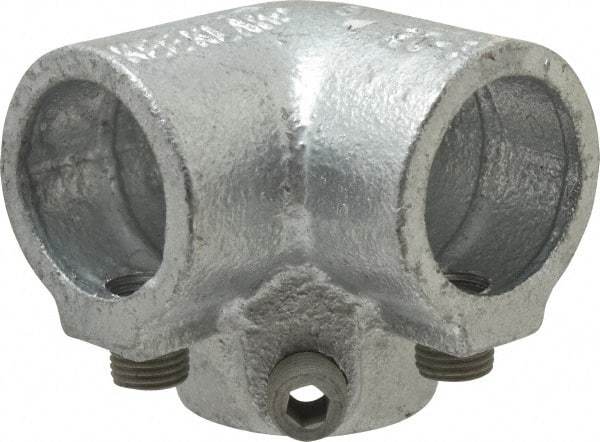 Kee - 1" Pipe, Side Outlet Elbow, Malleable Iron Elbow Pipe Rail Fitting - Galvanized Finish - Benchmark Tooling