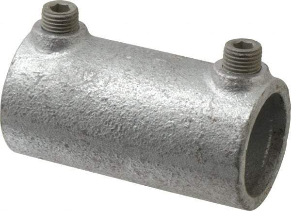 Kee - 3/4" Pipe, Two Socket Cross, Malleable Iron Cross Pipe Rail Fitting - Galvanized Finish - Benchmark Tooling
