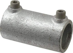Kee - 3/4" Pipe, Two Socket Cross, Malleable Iron Cross Pipe Rail Fitting - Galvanized Finish - Benchmark Tooling