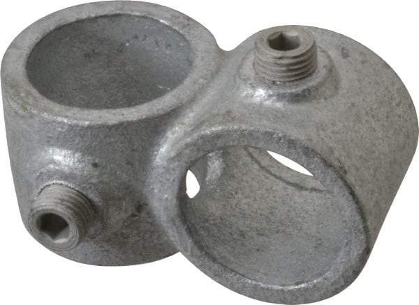 Kee - 1" Pipe, Crossover, Malleable Iron Cross Pipe Rail Fitting - Galvanized Finish - Benchmark Tooling