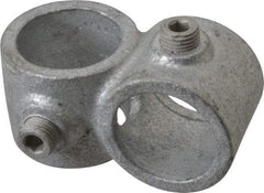 Kee - 1" Pipe, Crossover, Malleable Iron Cross Pipe Rail Fitting - Galvanized Finish - Benchmark Tooling