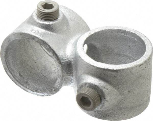 Kee - 1-1/4" Pipe, Crossover, Malleable Iron Cross Pipe Rail Fitting - Galvanized Finish - Benchmark Tooling