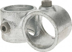 Kee - 1-1/2" Pipe, Crossover, Malleable Iron Cross Pipe Rail Fitting - Galvanized Finish - Benchmark Tooling