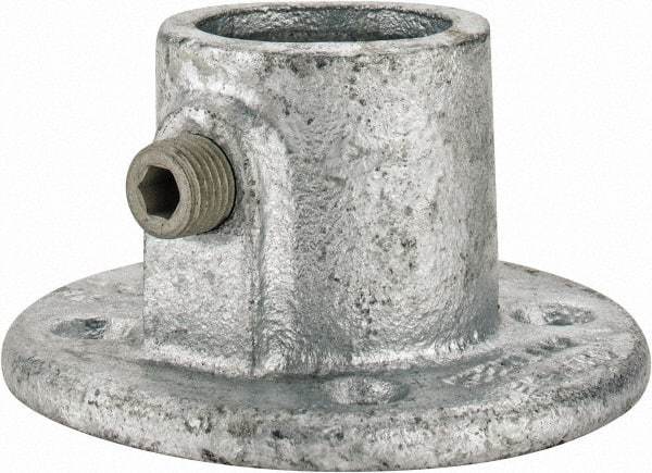 Kee - 1" Pipe, Medium Flange, Malleable Iron Flange Pipe Rail Fitting - Galvanized Finish - Benchmark Tooling