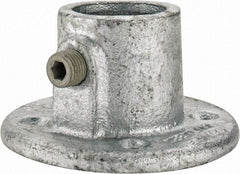 Kee - 1" Pipe, Medium Flange, Malleable Iron Flange Pipe Rail Fitting - Galvanized Finish - Benchmark Tooling